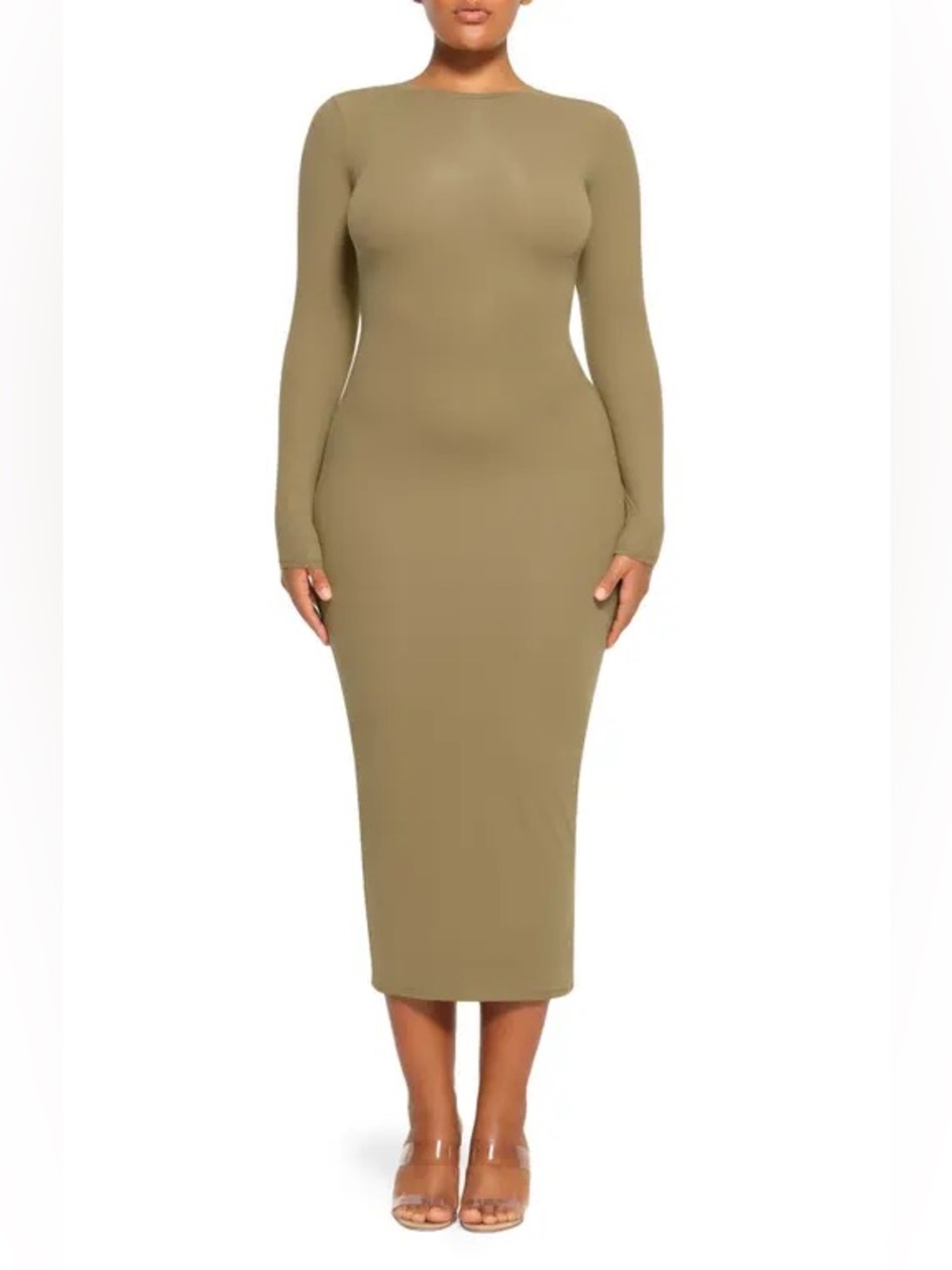 SKIMS Fits Everybody Crewneck Long-Sleeve Dress